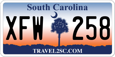 SC license plate XFW258