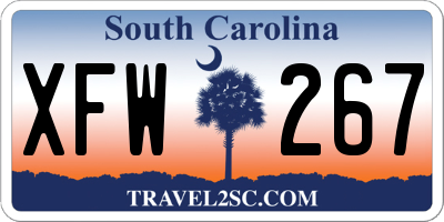 SC license plate XFW267