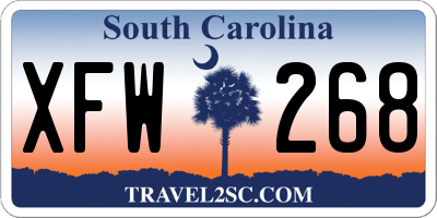 SC license plate XFW268