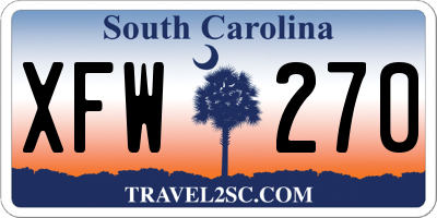 SC license plate XFW270