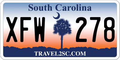 SC license plate XFW278