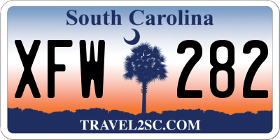 SC license plate XFW282