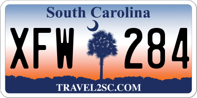 SC license plate XFW284