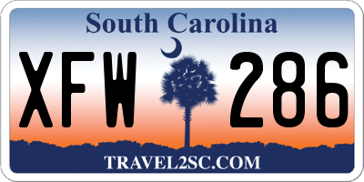 SC license plate XFW286
