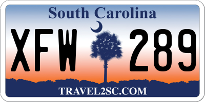 SC license plate XFW289