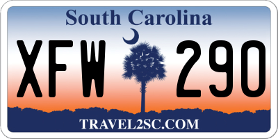 SC license plate XFW290