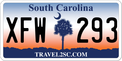 SC license plate XFW293
