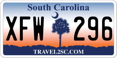 SC license plate XFW296
