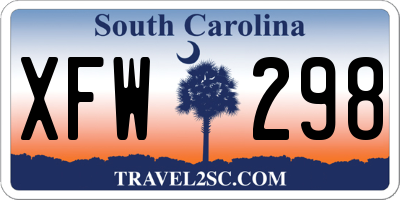 SC license plate XFW298