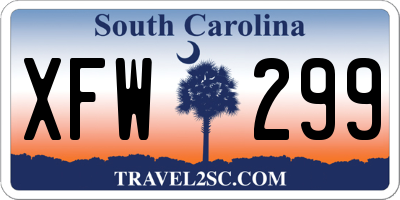 SC license plate XFW299