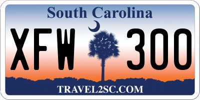 SC license plate XFW300
