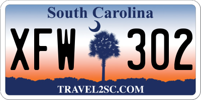 SC license plate XFW302