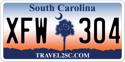 SC license plate XFW304