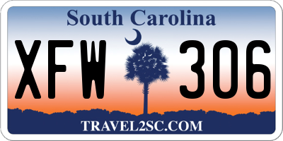 SC license plate XFW306