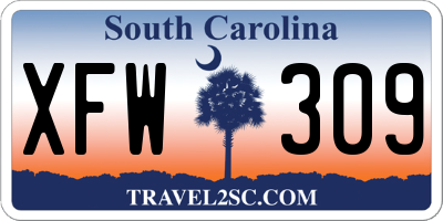 SC license plate XFW309