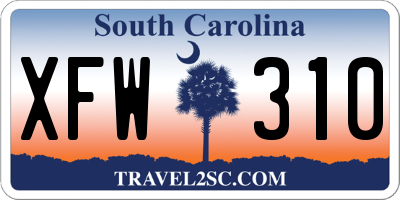 SC license plate XFW310