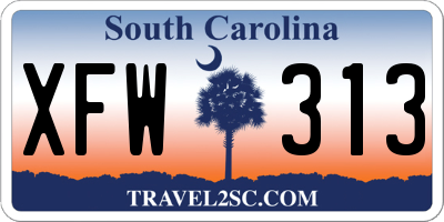 SC license plate XFW313