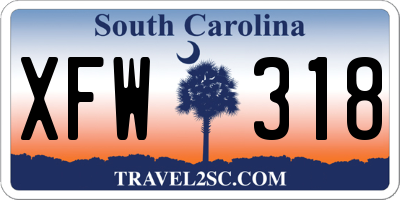SC license plate XFW318