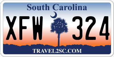 SC license plate XFW324