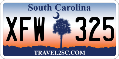 SC license plate XFW325
