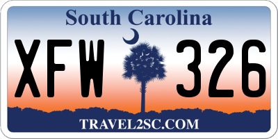 SC license plate XFW326