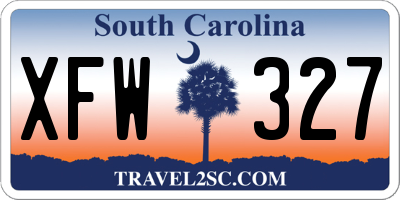 SC license plate XFW327