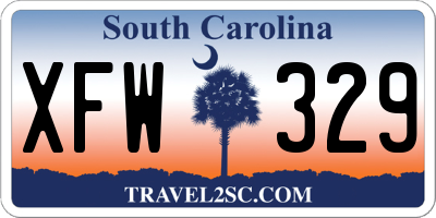 SC license plate XFW329