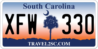 SC license plate XFW330