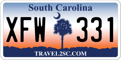 SC license plate XFW331