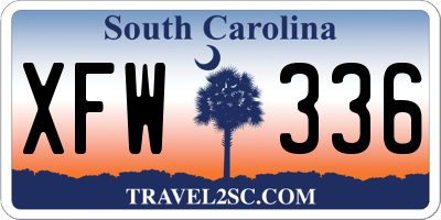SC license plate XFW336