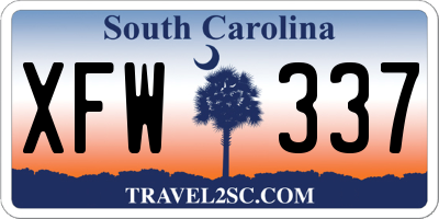 SC license plate XFW337
