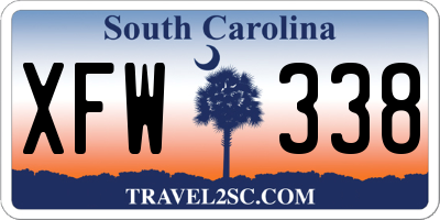 SC license plate XFW338