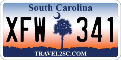 SC license plate XFW341