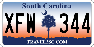 SC license plate XFW344