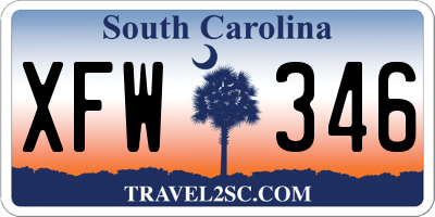 SC license plate XFW346