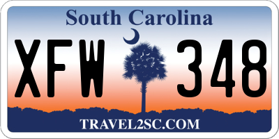 SC license plate XFW348
