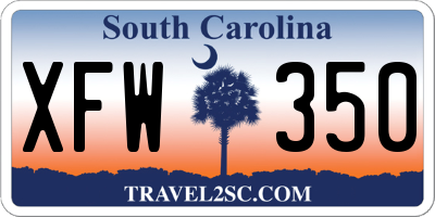 SC license plate XFW350
