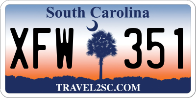 SC license plate XFW351