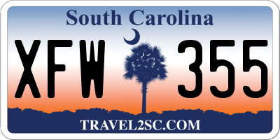 SC license plate XFW355
