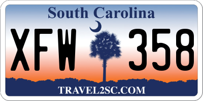 SC license plate XFW358