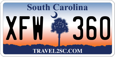 SC license plate XFW360