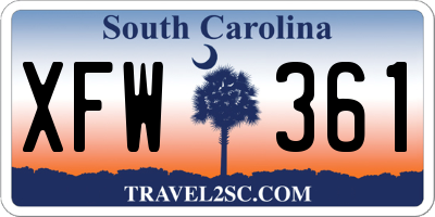SC license plate XFW361