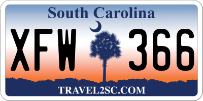 SC license plate XFW366