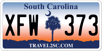 SC license plate XFW373