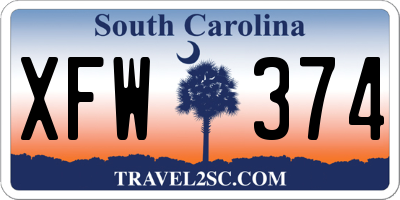 SC license plate XFW374