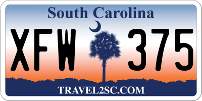 SC license plate XFW375
