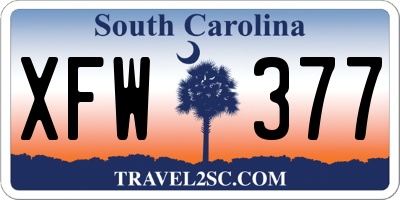 SC license plate XFW377
