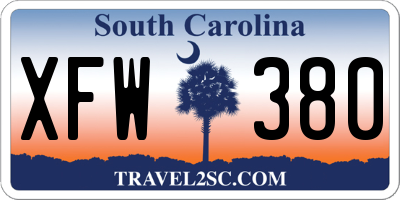SC license plate XFW380