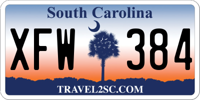 SC license plate XFW384