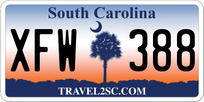 SC license plate XFW388